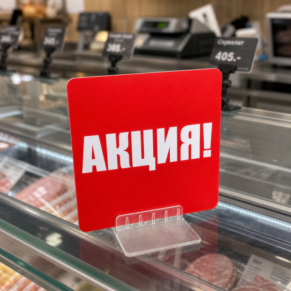 Шелфтокер (полочный выделитель) «АКЦИЯ» 80х80 мм