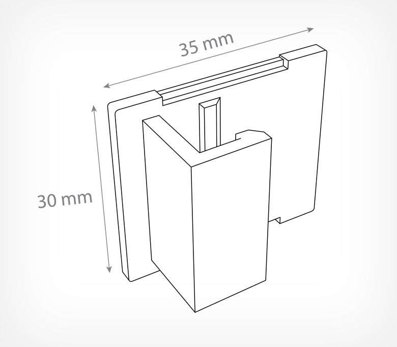 klipsa dlya krepleniya plastikovyx ramok bolshix-formatov pod uglom 0