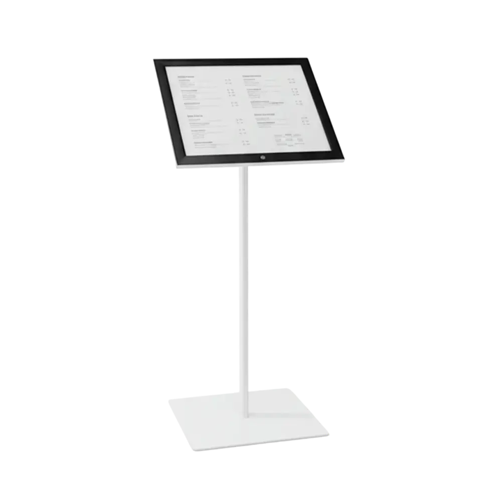 Стойка информационная с клик рамкой на металлическом основании