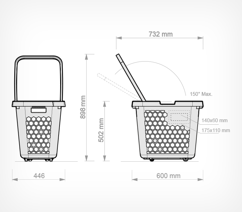 korzina telezhka plastikovaya 80 litrov