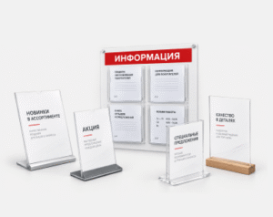 Держатели информации и подставки под товар