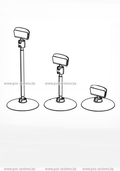 Ценникодержатель на круглой  подставке (прозрачный, чёрный)