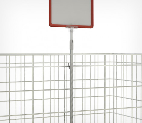 Tелескопический держатель рамки с  Т-держателем на проволочную корзину