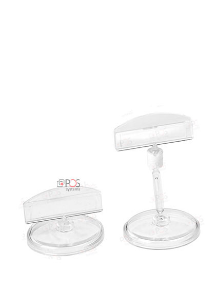 Ценникодержатель на круглой  подставке (прозрачный, чёрный)