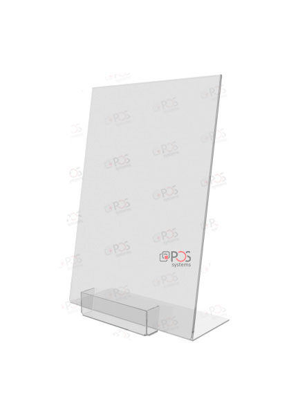 L – образная подставка (менюхолдер) с держателем визиток (на заказ)