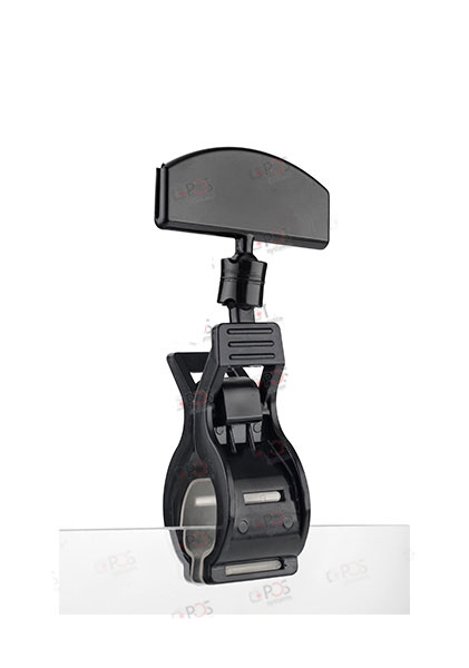 Прищепка большая с держателем этикетки (прозрачная, чёрная)