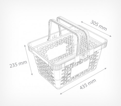 Корзина пластиковая с 2 пластиковыми ручками CLASSIC