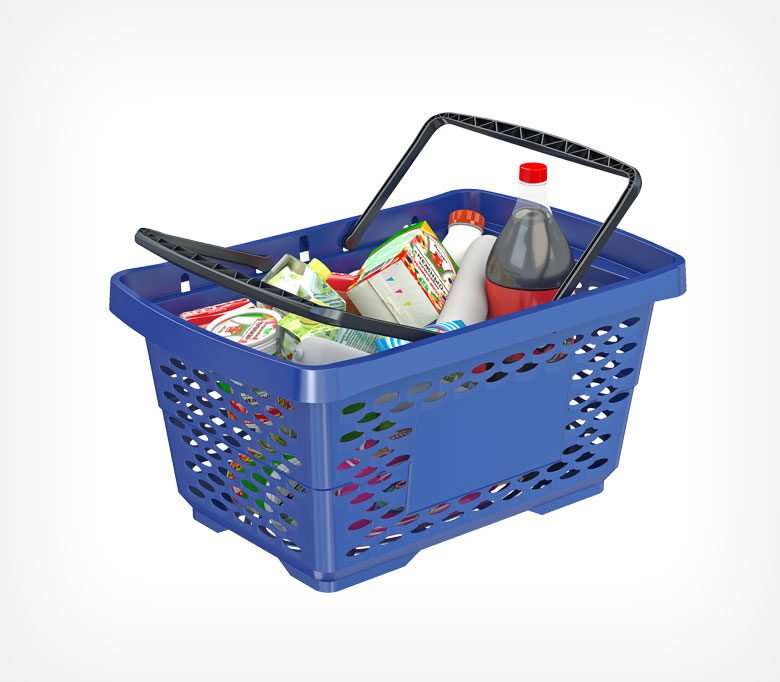 Корзина пластиковая с 2 пластиковыми ручками, 28 литров