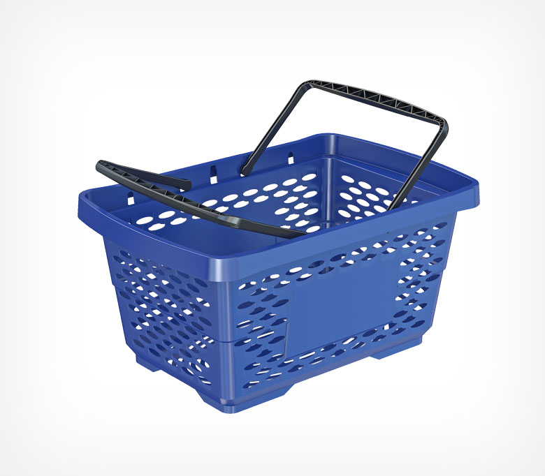 Корзина пластиковая с 2 пластиковыми ручками, 28 литров