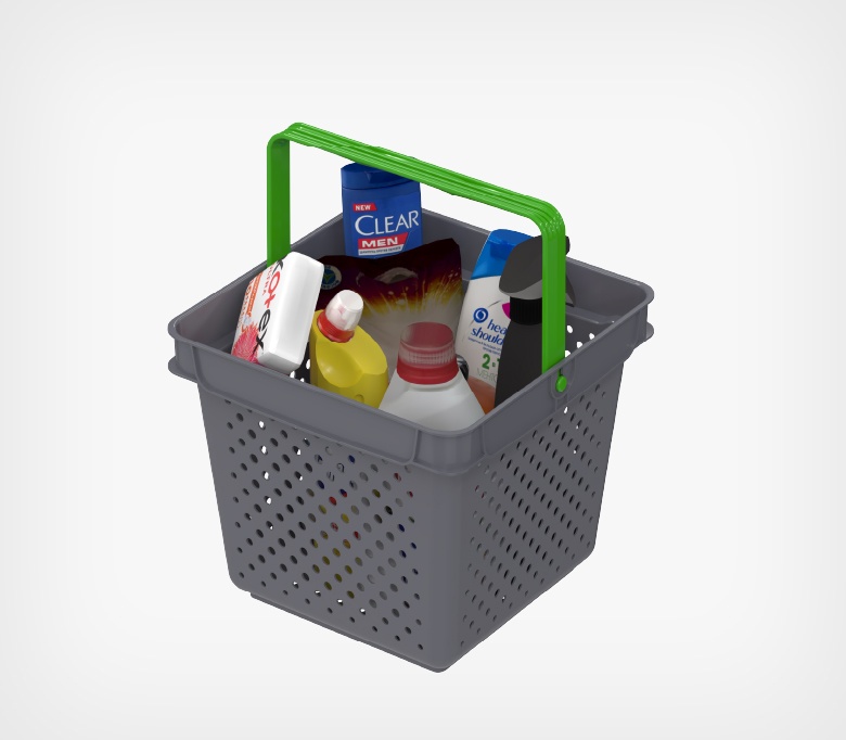 Пластиковая покупательская корзина QUADRO