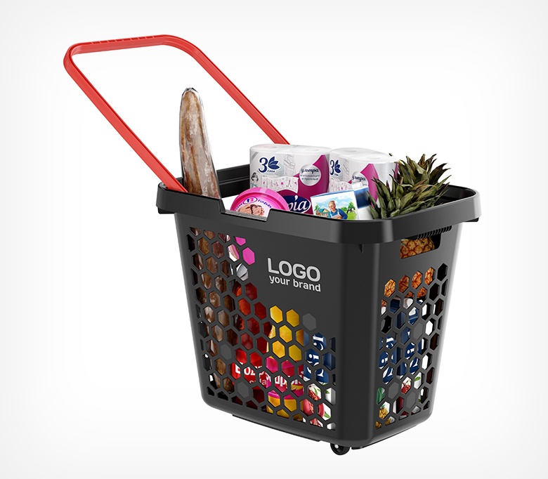Корзина-тележка пластиковая, 80 литров