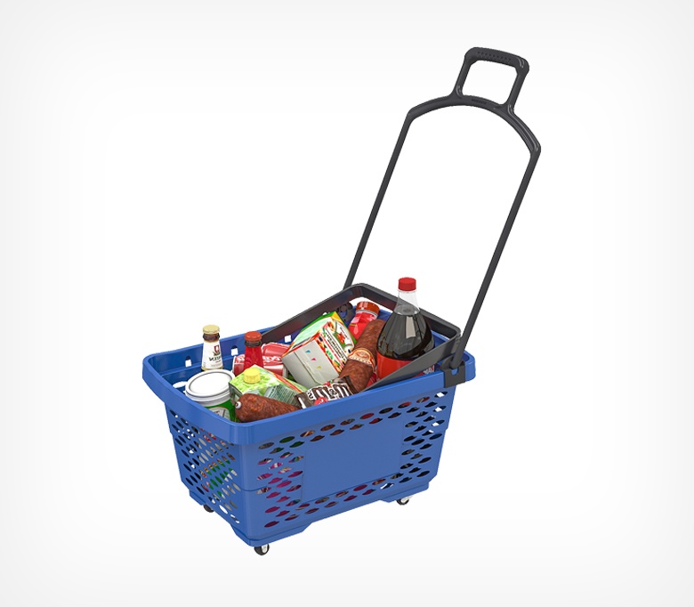 Покупательская корзина-тележка, 28 литров