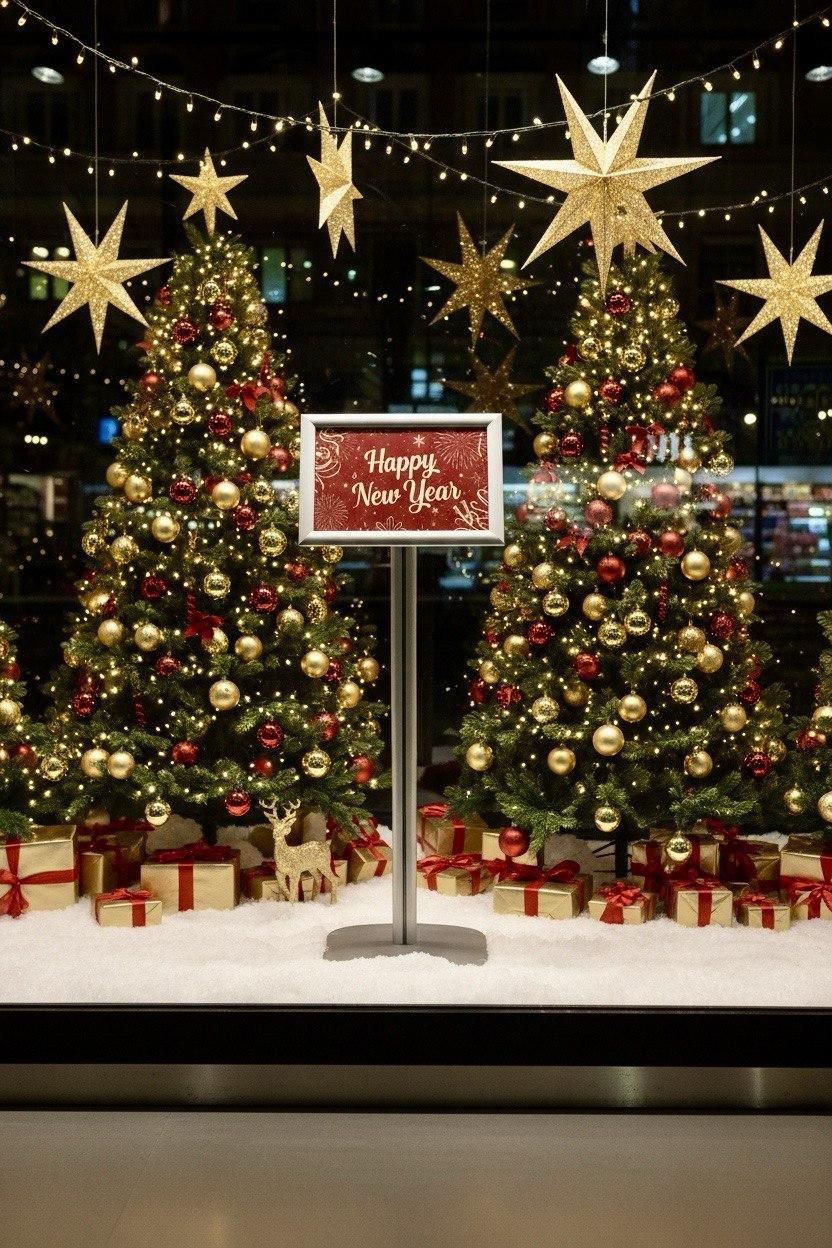 Стойка информационная на утяжелённом основании с клик рамкой